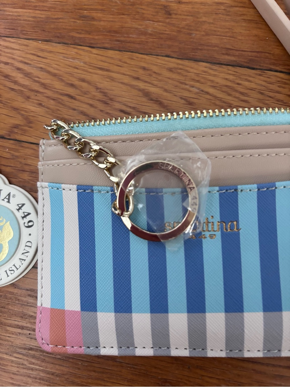 Spartina 449 Slimcard Coinpurse Overboard Stripe Wallet Wristlet Purse - Picture 4 of 6
